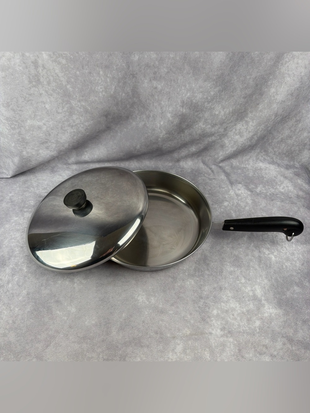 VTG Revere Ware 10” Stainless Steel Skillet Fry Pan Copper Clad Bottom With Lid